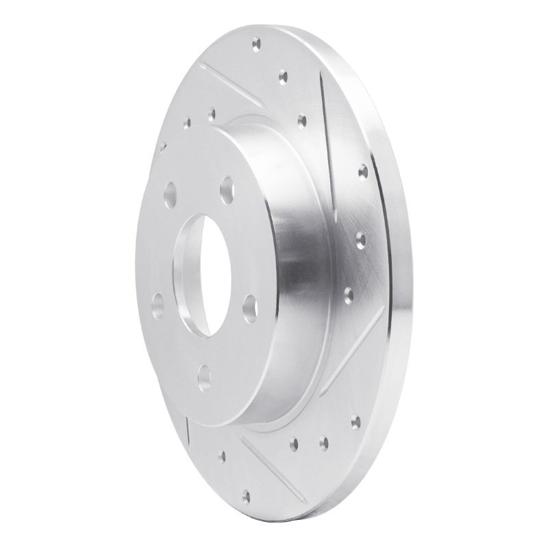 Chevrolet Malibu Brake Rotor (1) - Rear Right - R1 Concepts - Drilled & Slotted - Silver - `04-`12